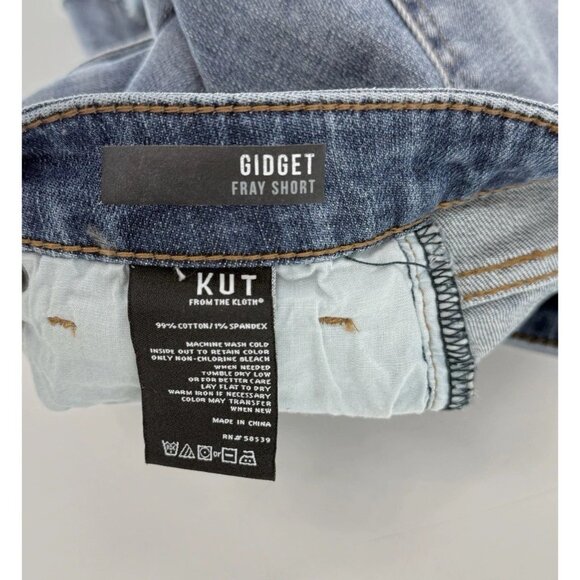 KUT FROM THE KLOTH GIDGET FRAY Womens STRETCH Denim Shorts Sz 6 Preppy - Picture 4 of 8